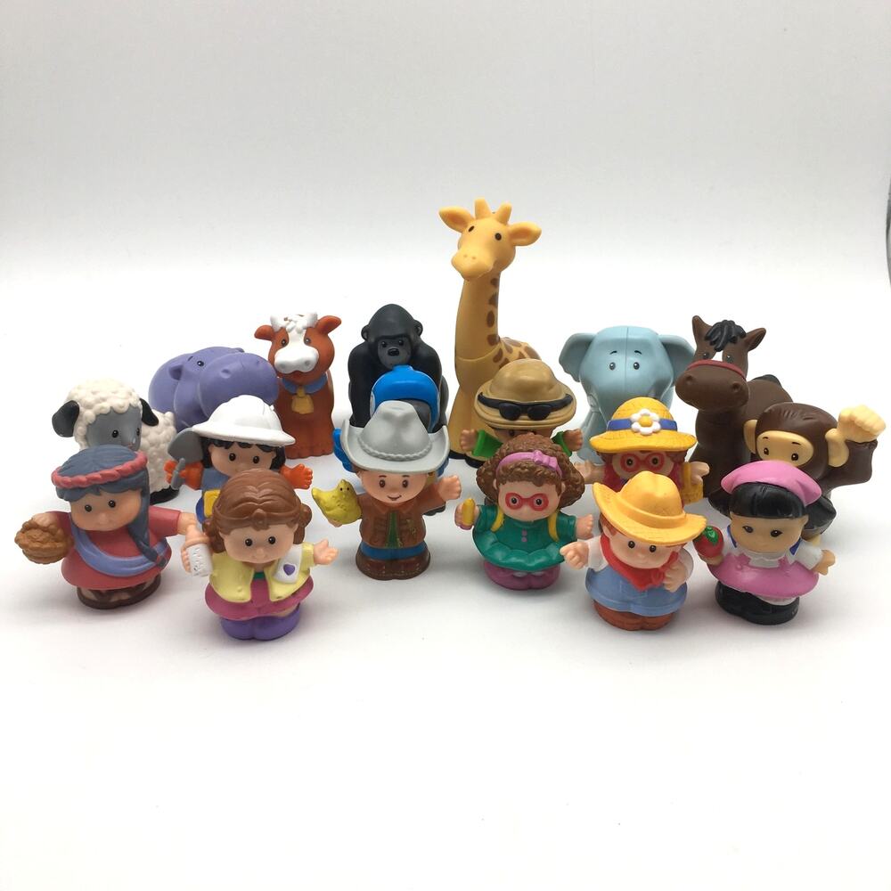 Lot Vintage 18 Little People Animals Figures Safari Nativity Cowboy Farm